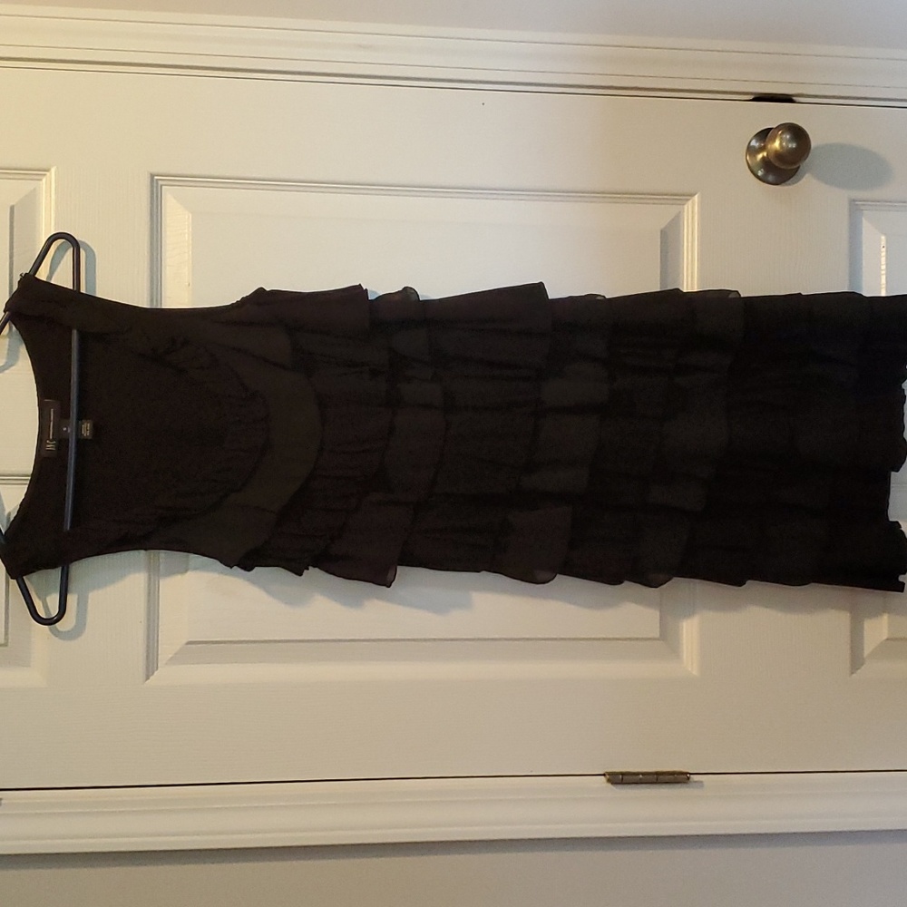 INC Black ruffled dress